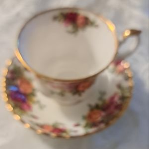 FINE CHINA COUNTRY ROSE cup and saucer.
